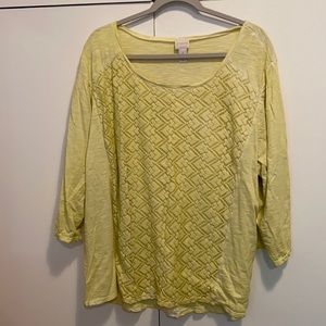 Chico’s 3/4 length top — NWT $69 sz XXL